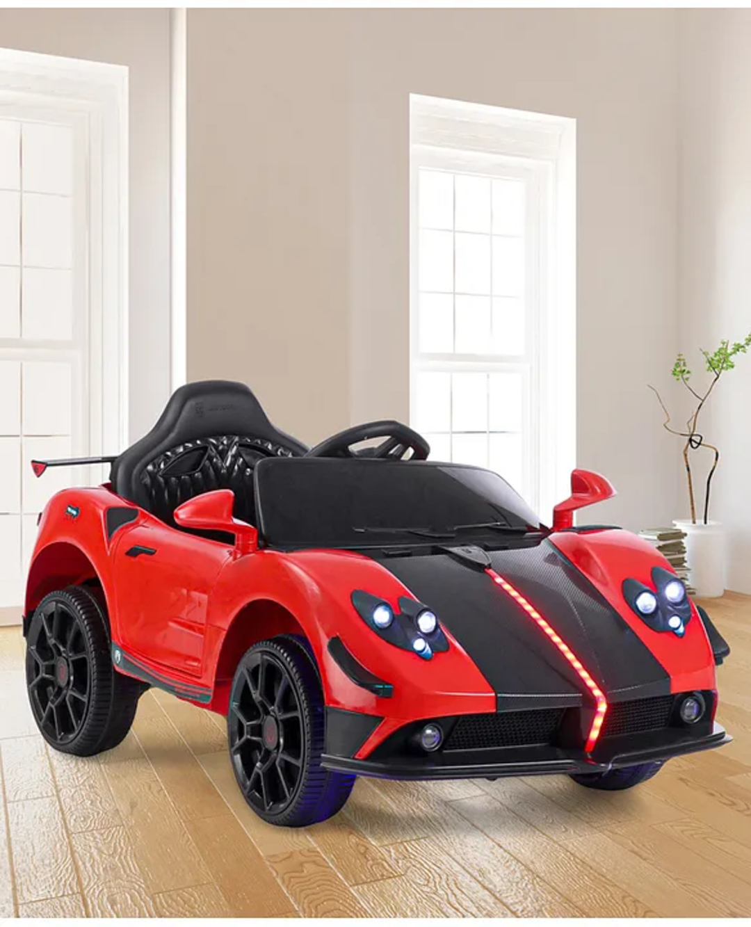 Battery Operated Ride On Car with Music & Lights - Red