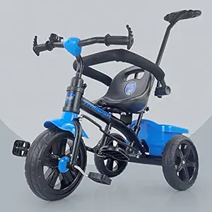 Dash Thunder Tricycle for Kids, Baby Trike| Tricycle with Storage Basket for Kids | Seat Belt & Detachable Bell for Kids | Strong Footrest | Parental Handle | Boys| Girls Age Group 2 to 5 Years (Blue)