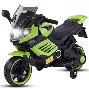 Super Sports Electric Motor Bike Rechargeable Battery Operated-Kids Ride on Bike-Ride on Kids- Kids to Drive Toy Bike Suitable for The Age for 1-3 Years,Boys and Girls, Children (Green-I)