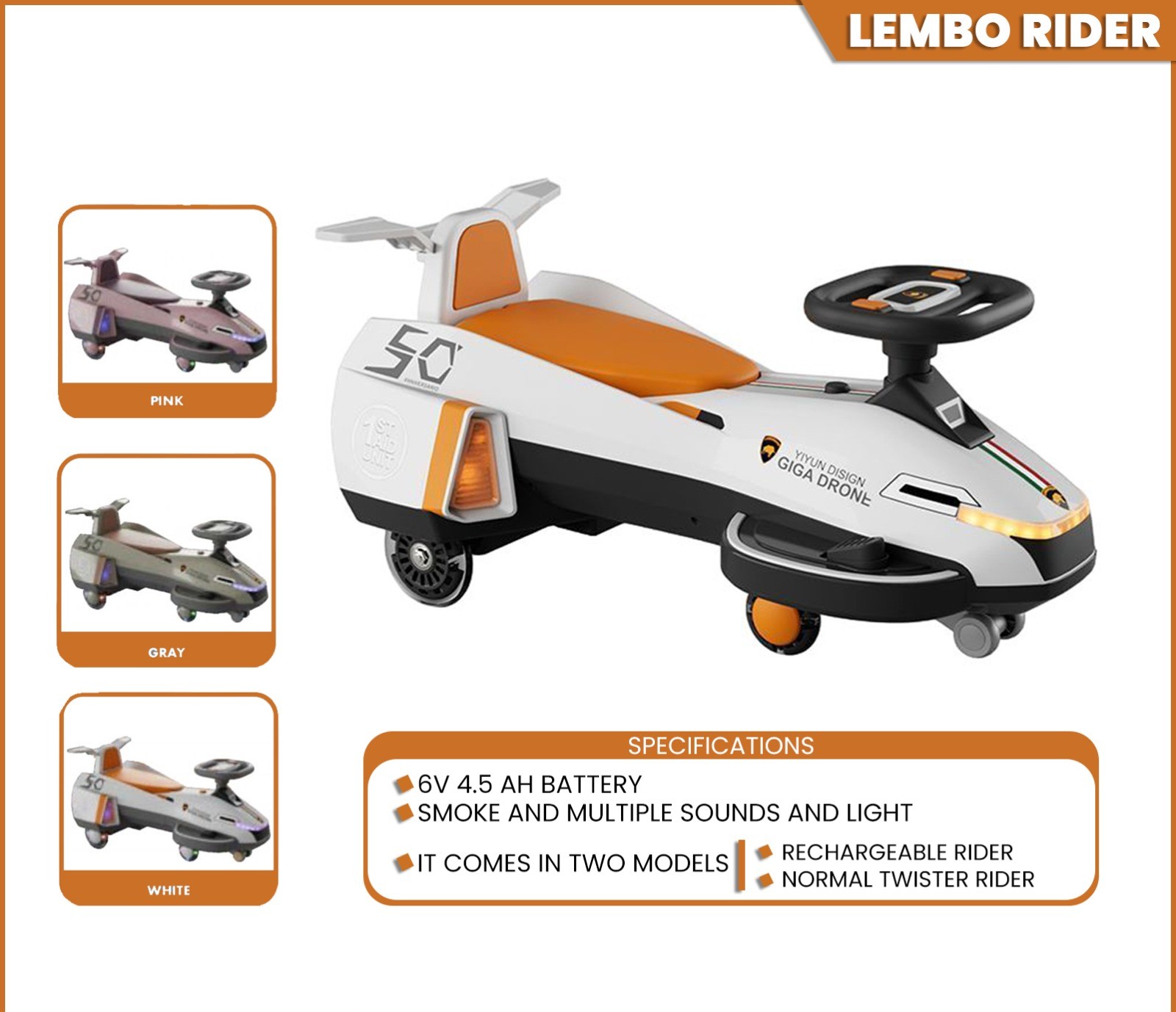 Electric Twister Car For Kids With Music