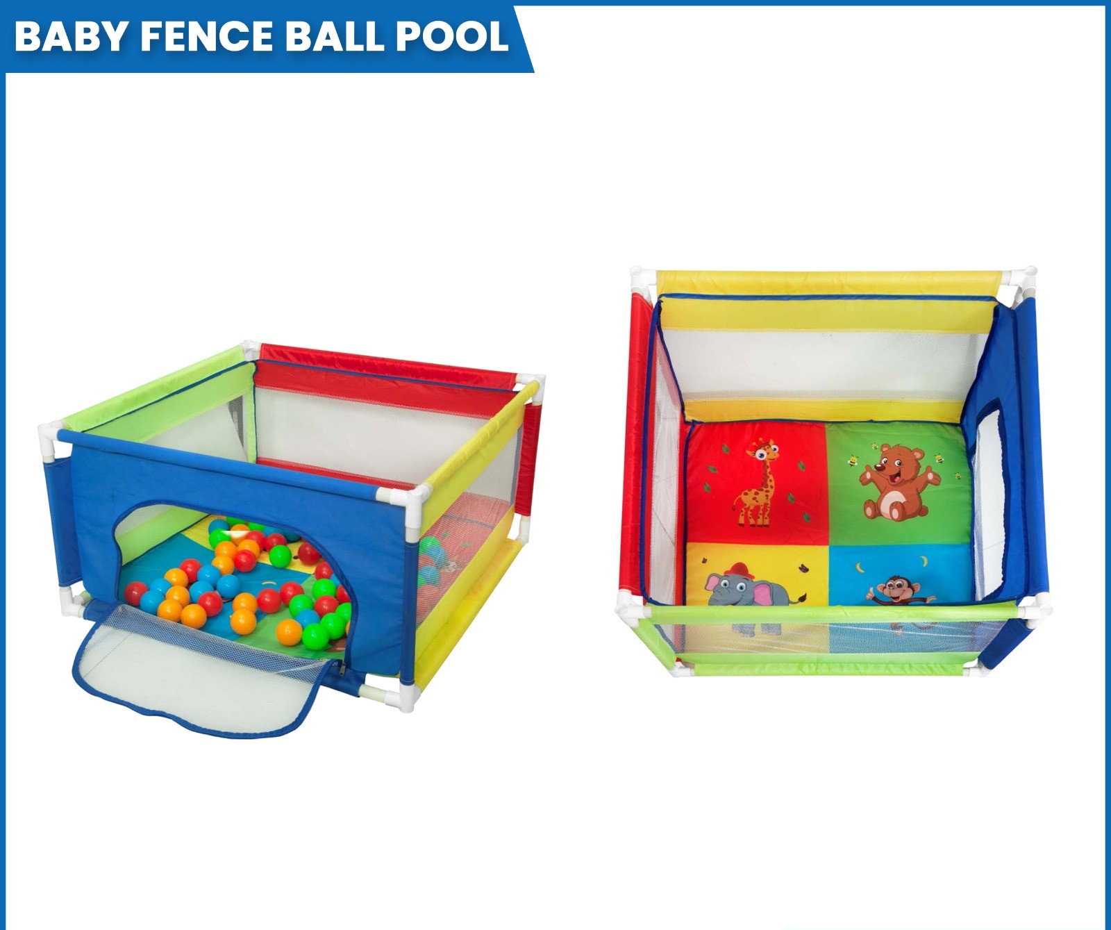 Baby Fence Ball Pool With 50 Multicolor Balls