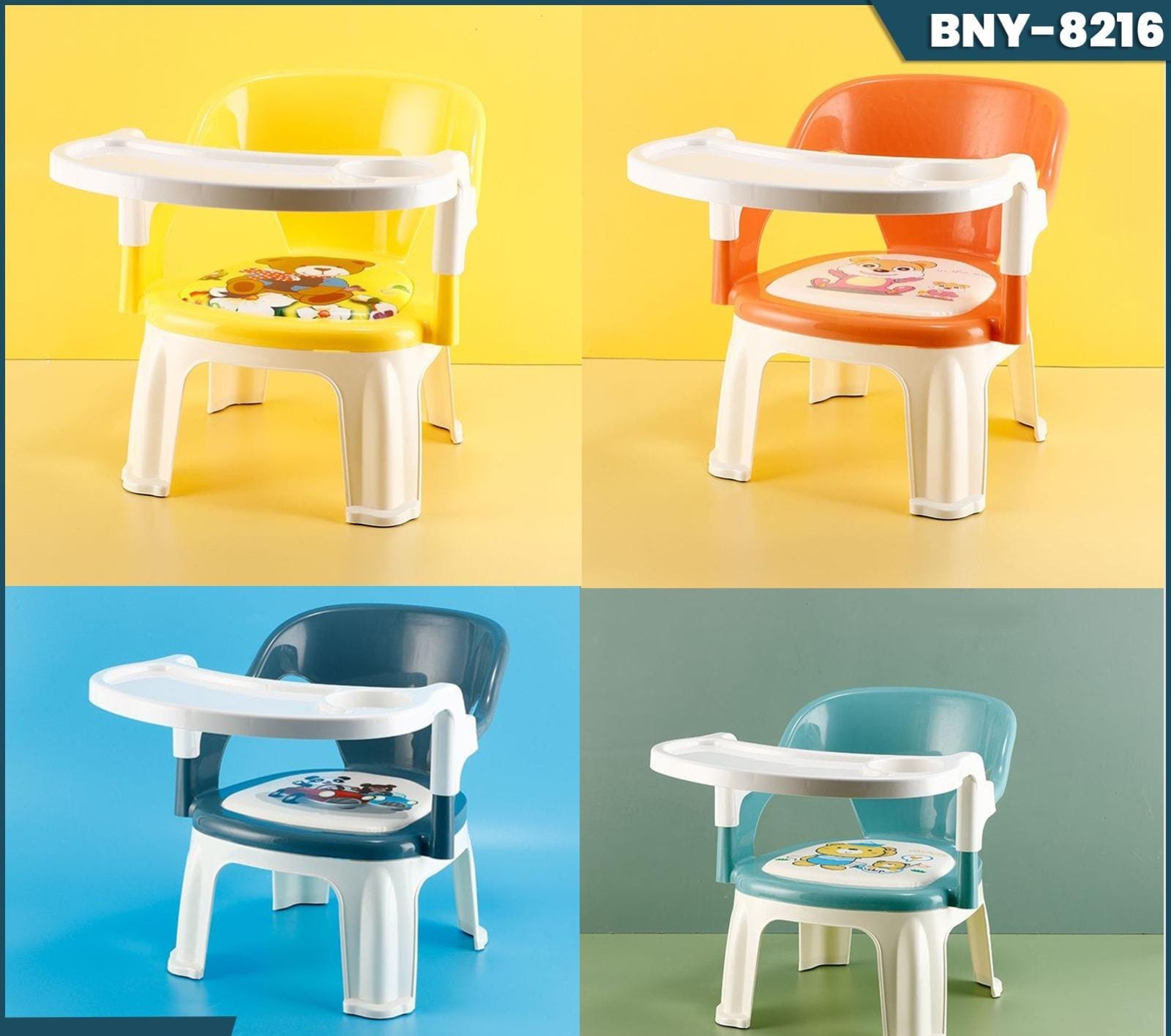 Baby Chair with Removable Feeding Safety Tray | Soft Cushion Seat 