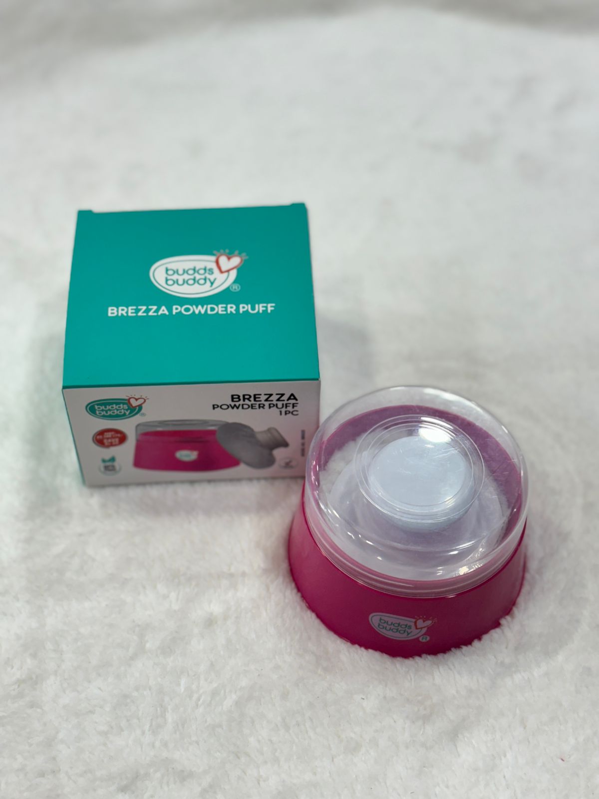 Buddsbuddy BPA Free Brezza Powder Puff 1pc | BPA-free powder puff | Soft baby powder puff | Skin-friendly baby puff | Baby-safe grooming-