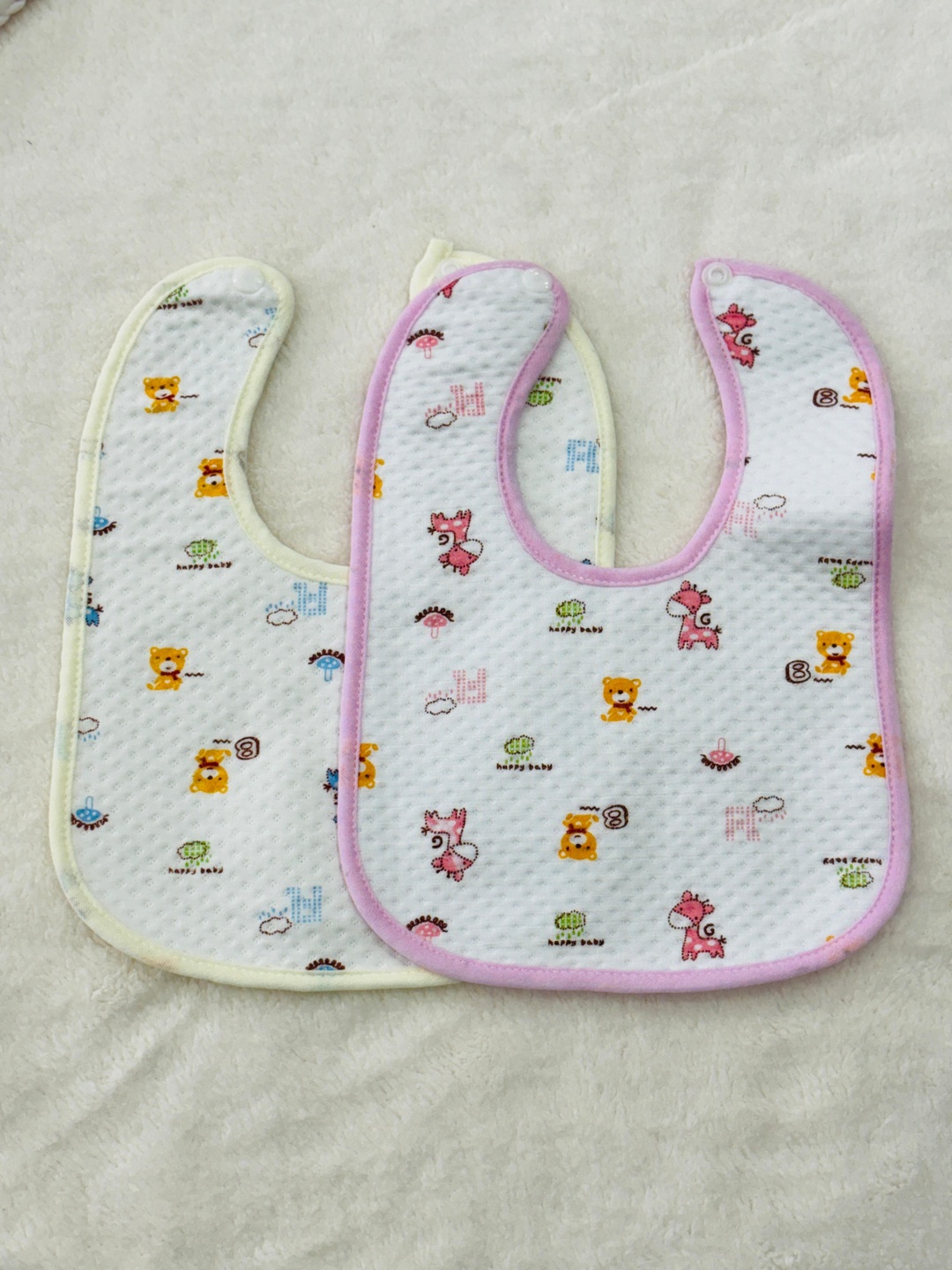 Cotton Baby Bibs,Baby Apron,Water proof Bibs with Titch Button pack of 2