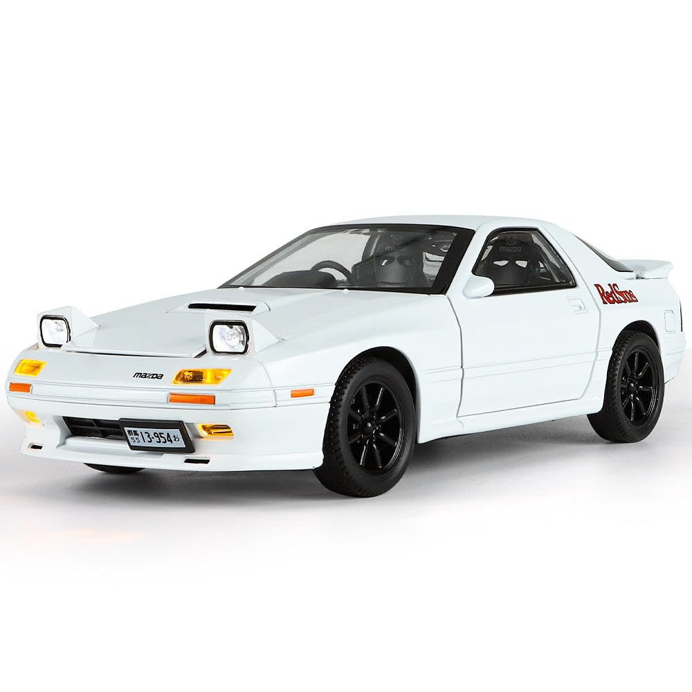 1:24 Initial D RX-7 FC3S Alloy Diecast Car Model Toys, Pull Back Vehicles Toy Cars 