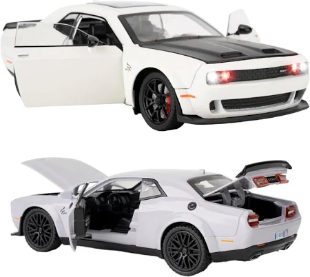 Dodge Challenger SRT Hellcat Diecasts Metal Sports Car Mode, Openable Doors